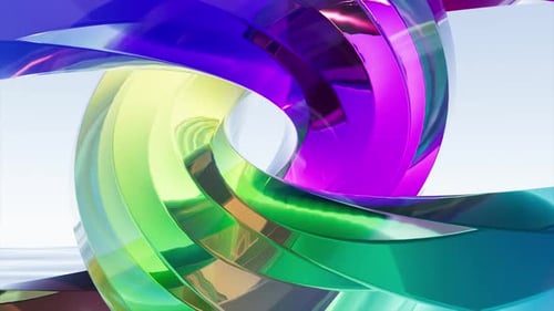 3d Color Glass Circles Able to Loop Endless