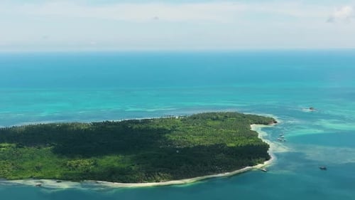 The Coast of the Island and the Blue Sea