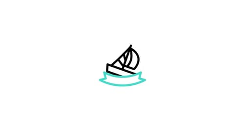 Minimalist Sailboat Line Art Icon Animation