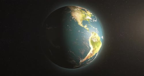 Rotating Earth in Space 3D Animation