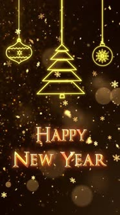 Festive Golden Christmas and New Year Celebration Animation
