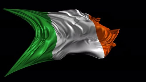 Realistic Waving Ireland Flag Motion Graphic