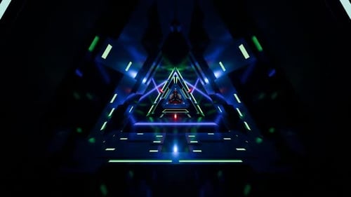 Cyberpunk Futuristic Abstract background In Neon Lights VJ Loop