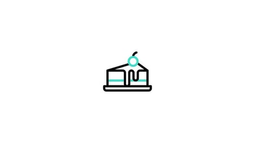 Minimalist Animated Cake Slice Icon with Dripping Frosting