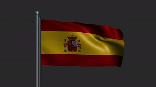 Realistic Spain National Flag Waving Animation