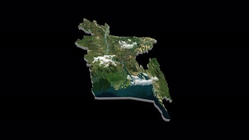 Bangladesh 3D Country Map Animation Transparent Alpha