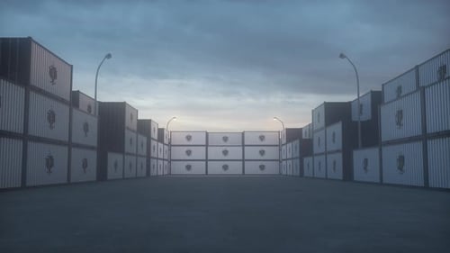 3D Shipping Containers Logo Reveal Opener