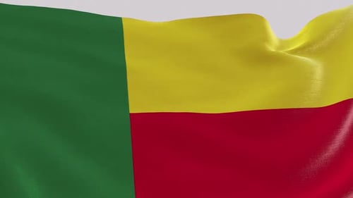 Benin National Flag Waving Loop in Realistic Animation