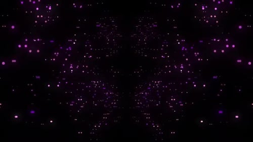 Abstract Futuristic Tunnel of Glowing Purple and Pink Dots