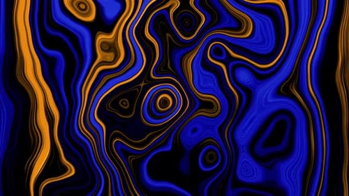 Abstract Fluid Blue Orange Wavy Lines Background Animation