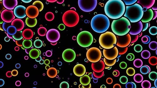 Tourbillon abstrait de ballons au néon