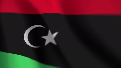 Realistic Waving Flag of Libya Animation