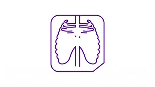 Animated Minimalist Ribcage X-Ray Line Icon