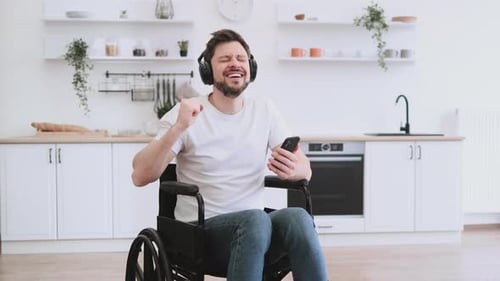 Caucasian Adult Relishing Sound Experience Delivered By Wireless Headphones