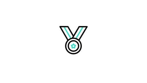 Flat Design Animated Award Medal Icon