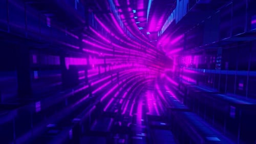 Dynamic Glowing Sci-Fi Tunnel Loop Animation