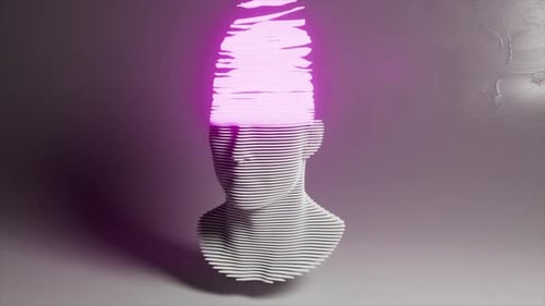 Abstract Layered Head Energy Dissolve Animation