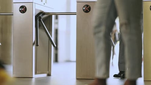 Automatic Turnstile in Vapor on River of Big City