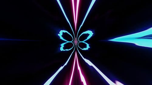 Rendu 3D, arrière-plan cinématographique futuriste VJ rétrowave, boucle sans fin