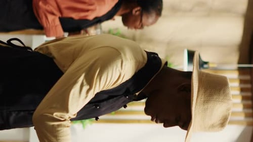 Vertical Video Local Farmer Arranging Eco Friendly Merchandise at Supermarket