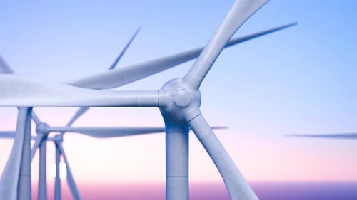 Wind power plant. Caring for the environment. Generating electricity from wind. Generating clean ele