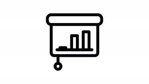 Minimalist Projector Screen Reveals Information Animation