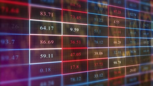 Abstract Stock Market Chart Animation With Grid Effects and Number Moving, Business And Finance