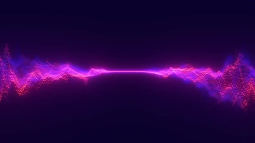 Audio Violet Waveform Digital Particle Motion Loop Background Abstract Music Dot Waves Equalizer