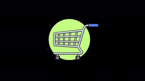Modern Animated Shopping Cart Icon for E-commerce