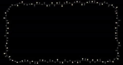 Twinkling Christmas String Lights Animated Frame