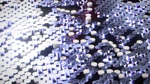 3D Blue Metalic Dots Loop