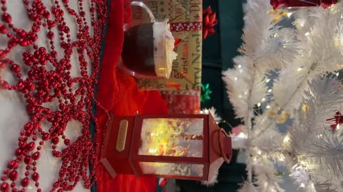 Cozy Christmas Holiday Decorations with Gift