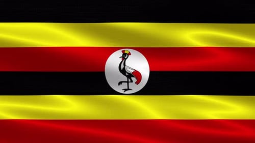 Uganda Flag Waving Seamless Loop Background