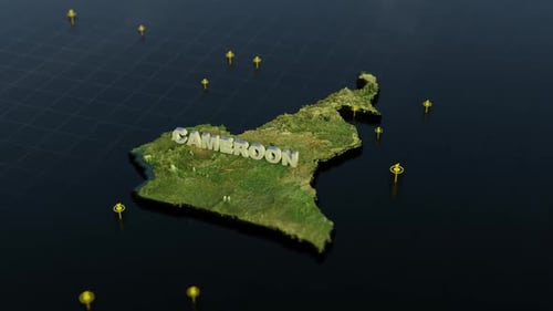 Animated 3D Map of Cameroon Title Reveal
