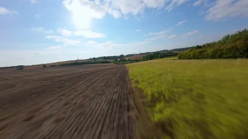 Aerial View of a Lush Countryside Landscape