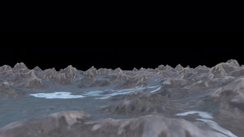 Flying Through The Mountains Landscape Animation On Alpha Channel 4K