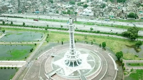 Minar e Paquistão, Lahore, Punjab, Paquistão - Imagens aéreas