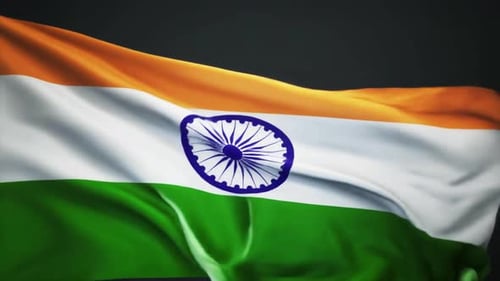 Realistic 3D Waving India Flag Seamless Loop