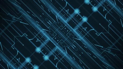 Blue Digital Data Stream Technology Background