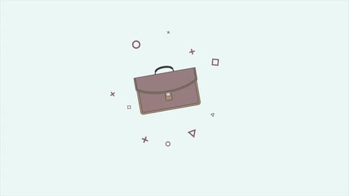 Flat Design Animated Business Travel Technology Icons
