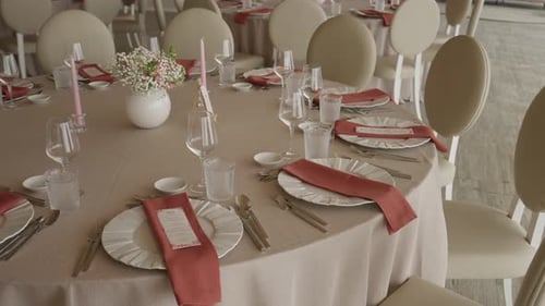 Elegant Table Setting for a Wedding Reception