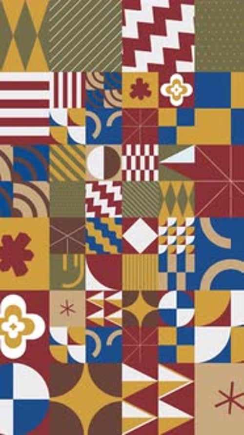 Portrait Retro Bauhaus Pattern Loop
