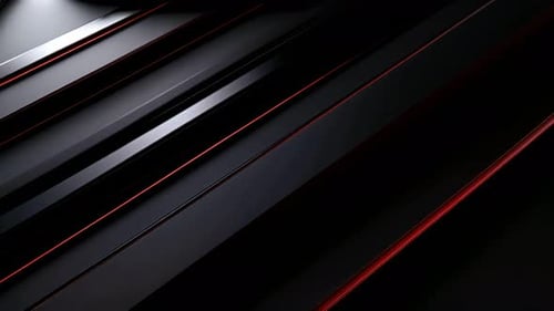 Dynamic Abstract Background with Dark Metallic Plates and Glowing Red Lines