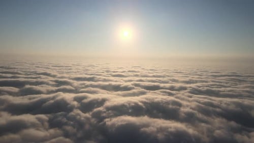 Aerial View of Clouds with Bright Sunlight
