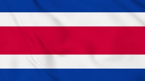 Waving Flag of Costa Rica Loop Background Animation