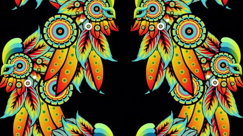 Symmetric Vibrant Decorative Pattern Loop Animation