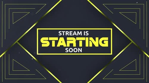 Modern Live Stream Starting Soon Title with Geometric Animation