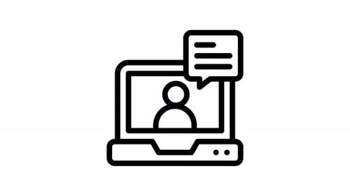 Animated Laptop User Profile with Chat Message Typing