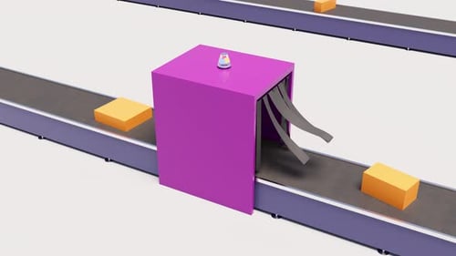 Packages Parcel Delivery Conveyor Serves Transportation System Concept