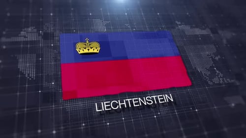 Liechtenstein Flag Display on Modern Digital Grid Background